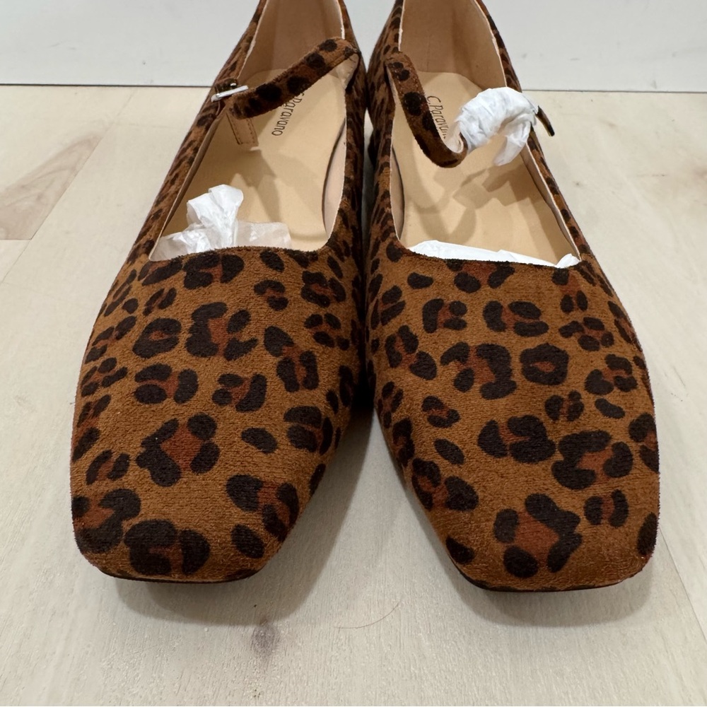 Caparros Leopard Print Mary Jane Flats - Tan/Black - Picture 9 of 16